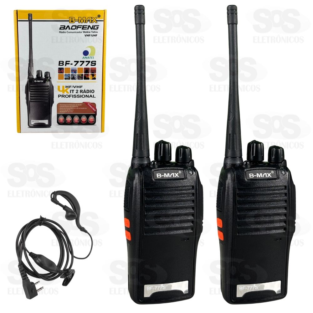 Kit Walk Talk 2 Rdios Comunicador Completo B-Max BF-777S