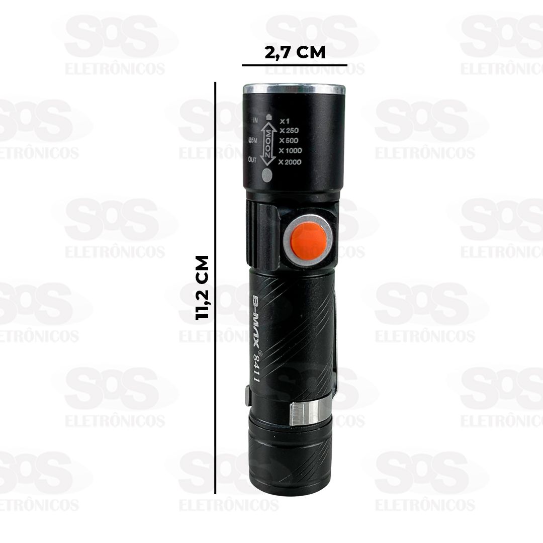 Mini Lanterna Ttica de LED Recarregvel B-Max BM-8411