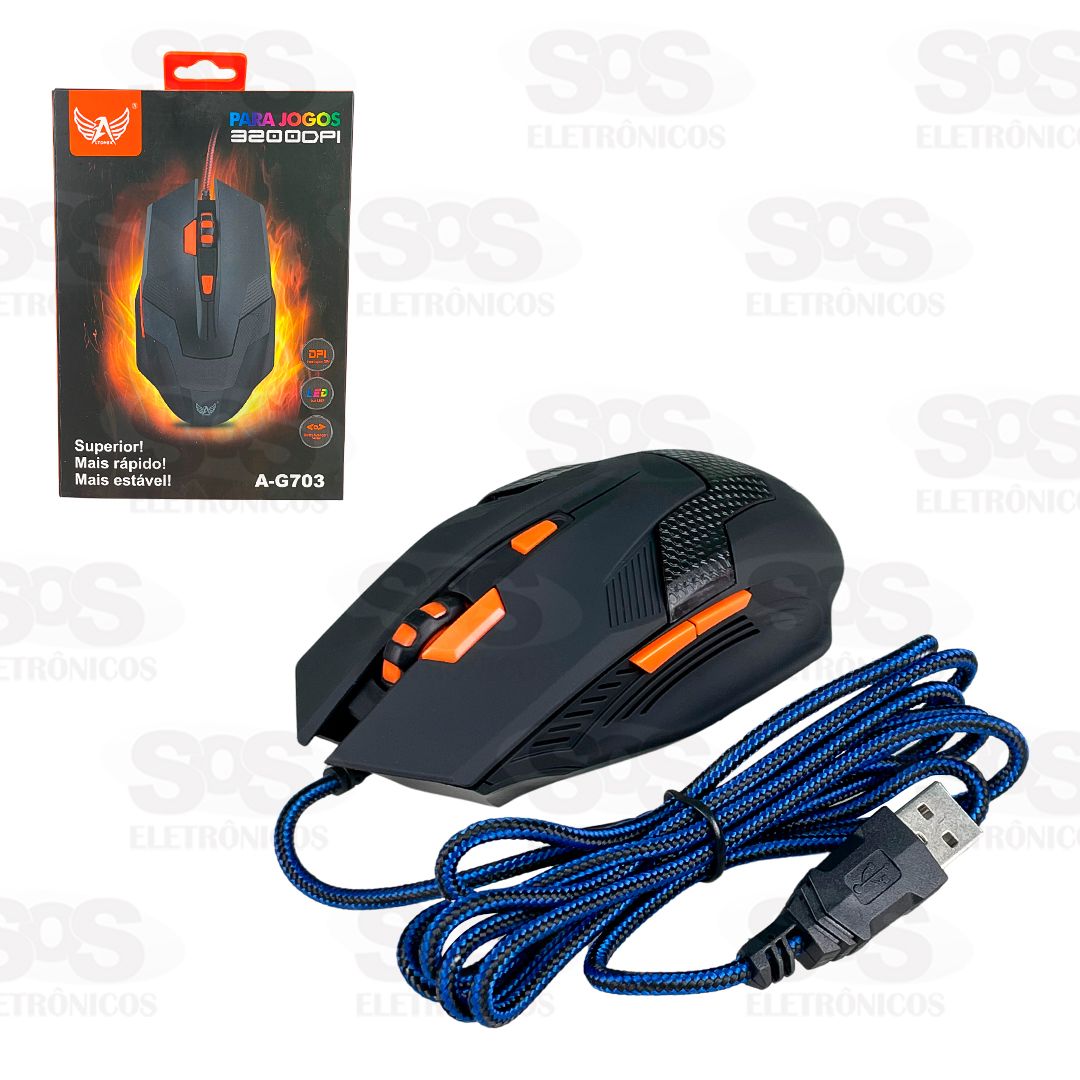 Mouse Gamer 7 Botes 3200 DPI Com Fio USB Altomex A-G703