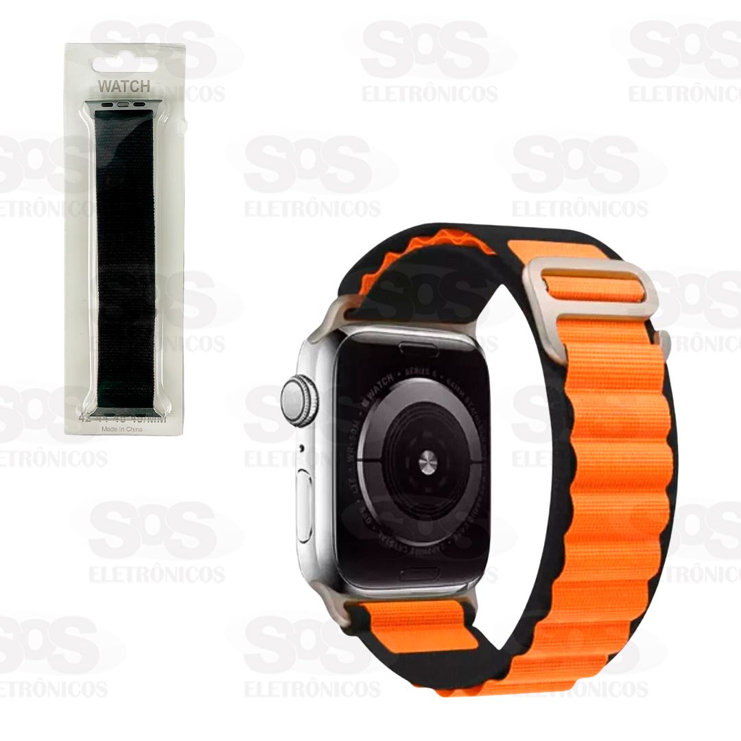 Pulseira De Nylon Elstica Smartwatch 42/44/45/49mm Cores Variadas