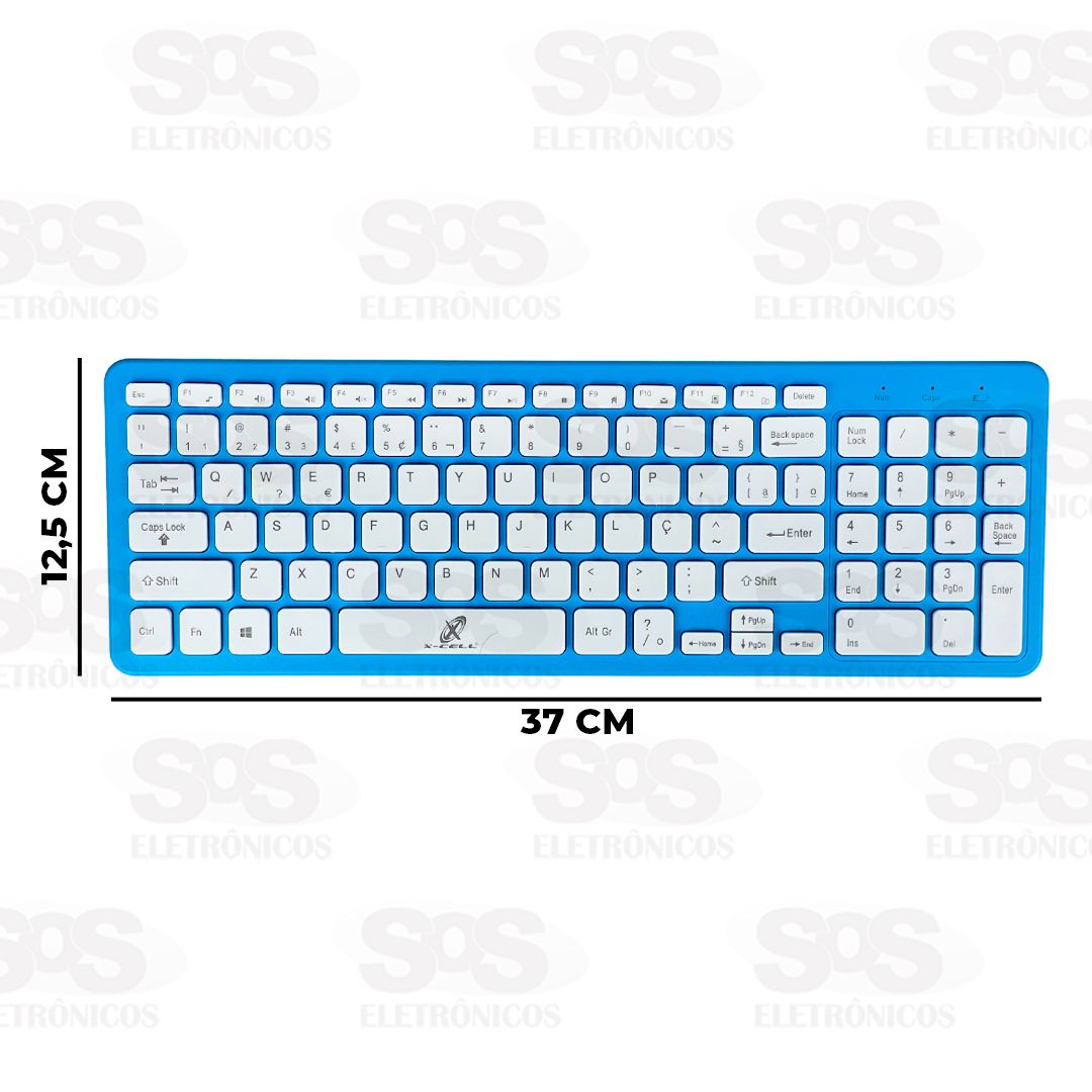 Kit Teclado e Mouse Sem Fio Cores Sortidas X-Cell XC-CB-04