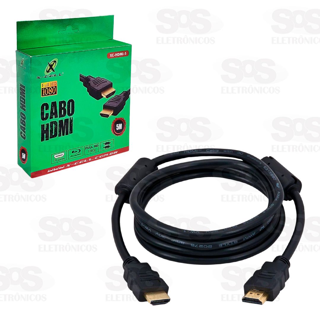 Cabo HDMI Full HD 1080P 5 Metros X-Cell XC-HDMI-5