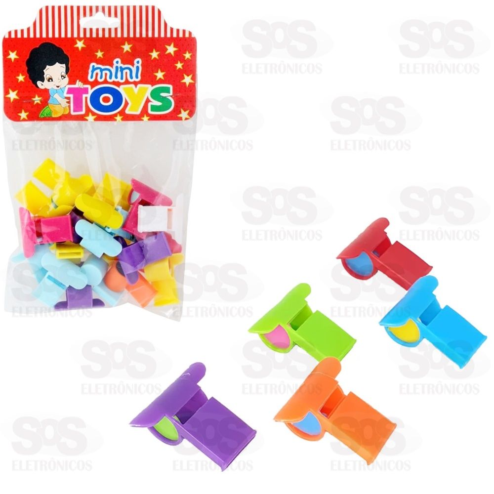 Apito Juiz Colorido Com 20 Unidades Mini Toys 315A