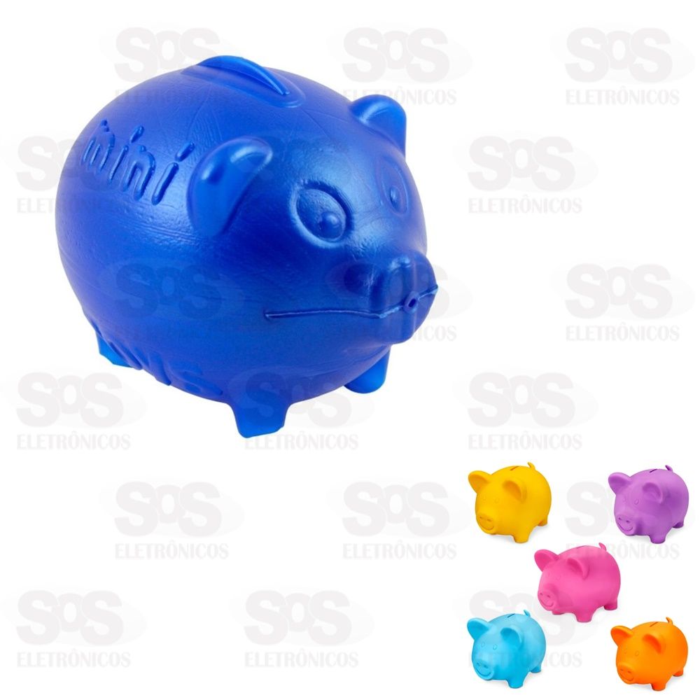 Mini Cofre Porco Plstico Colorido Mini Toys 738A