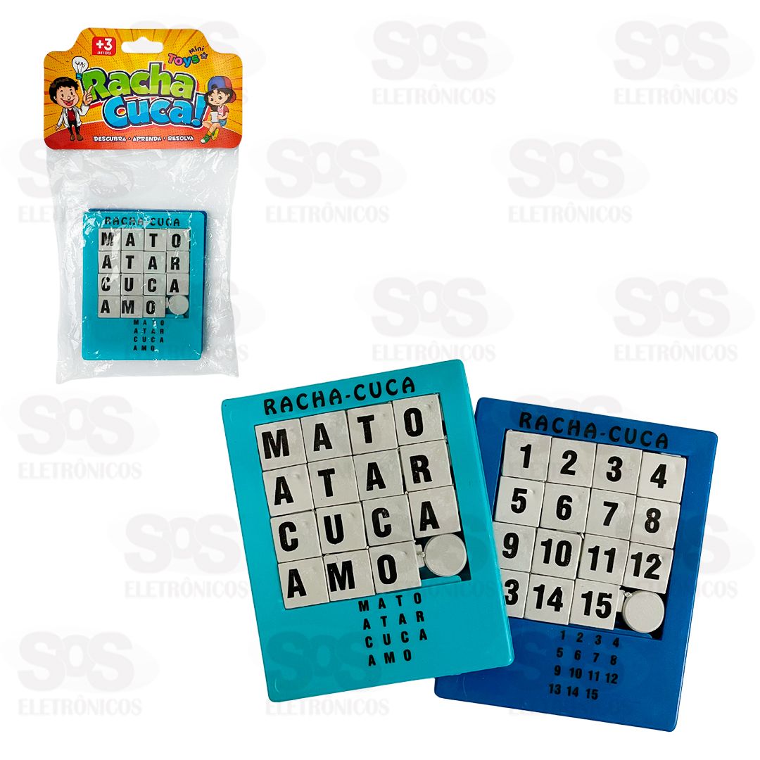 Jogo Racha Cuca Letras e Nmeros Colorido Mini Toys 1035A