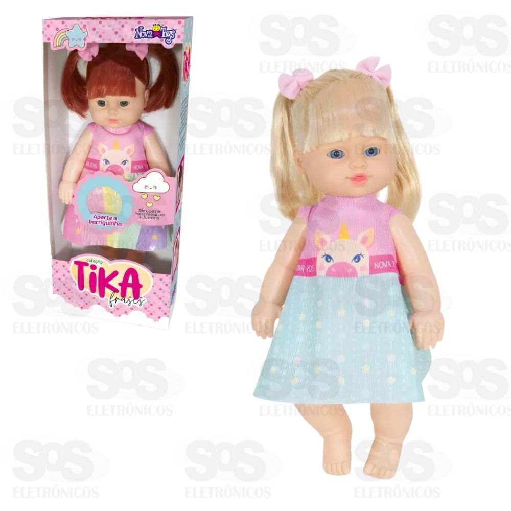 Boneca Tika Frases Falas Diferentes Loira Nova Toys 1160