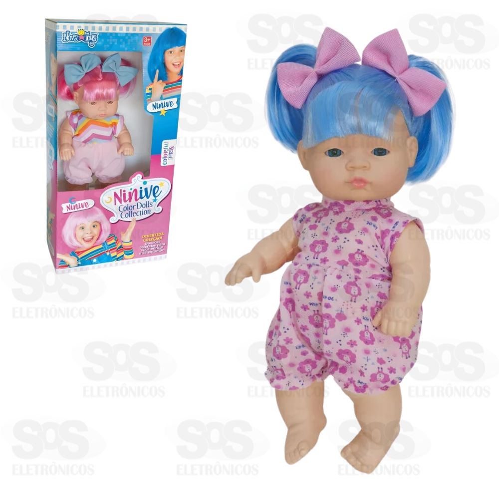 Boneca Ninive Cabelo Azul Nova Toys 1159