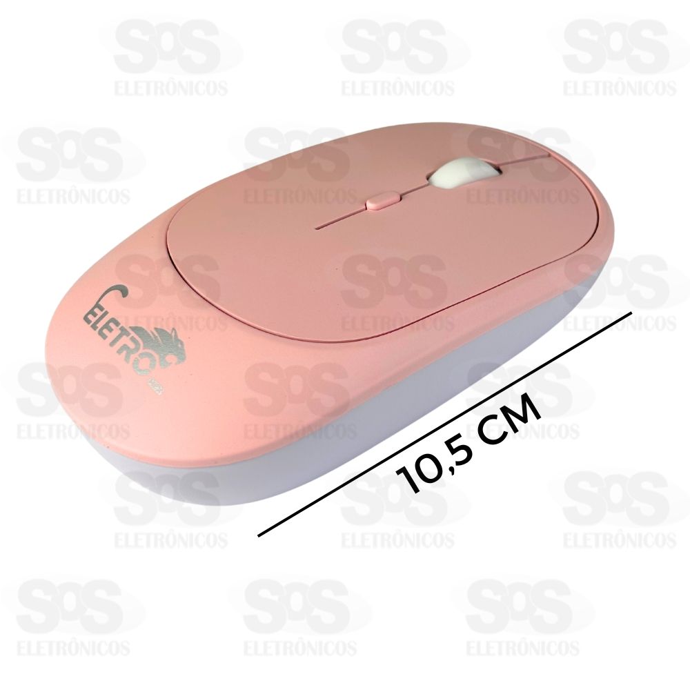 Mouse Sem Fio Recarregvel Bluetooth e Antena Eletromex EL-2106