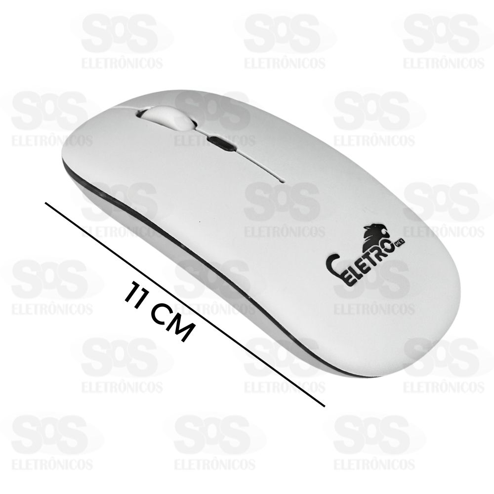 Mouse Sem Fio Recarregvel Bluetooth e Antena Eletromex EL-2105
