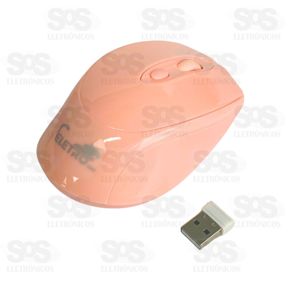 Mouse Sem Fio Recarregvel Bluetooth e Antena Eletromex EL-2104