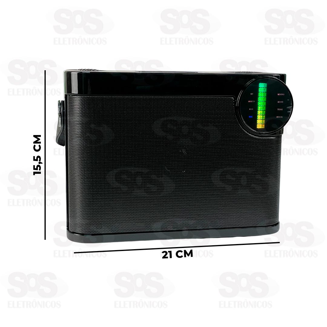 Caixa De Som 30W Com 2 Microfones Modificador de Voz Eletromex EL-1012