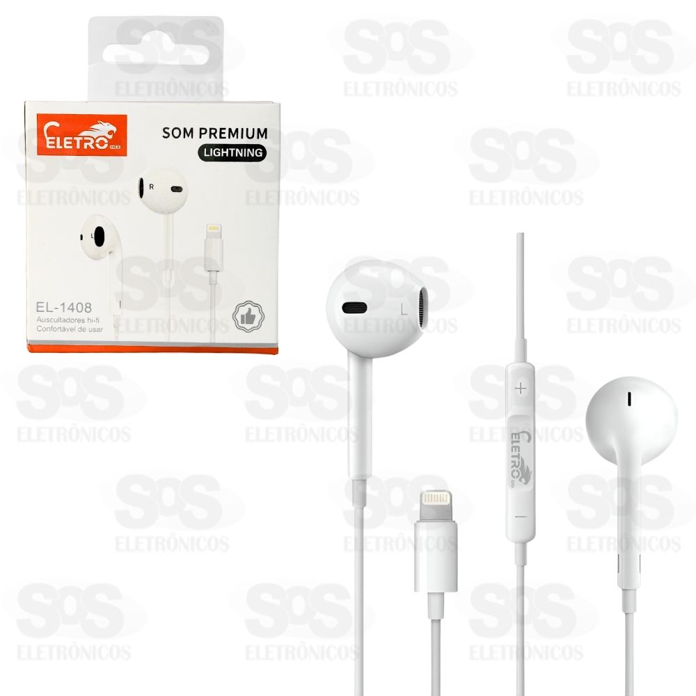 Fone De Ouvido Com Microfone Iphone Premium Eletromex EL-1408