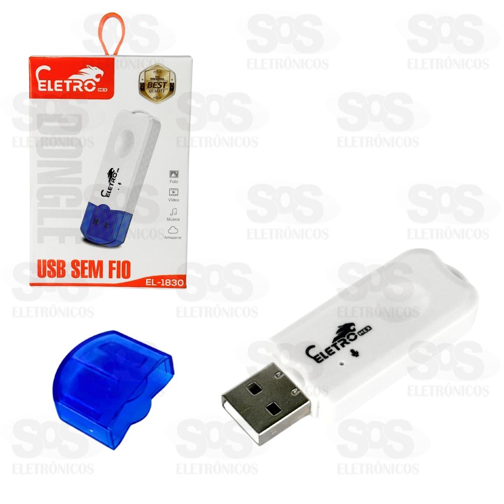 Receptor de udio Bluetooth USB Dongle Eletromex EL-1830