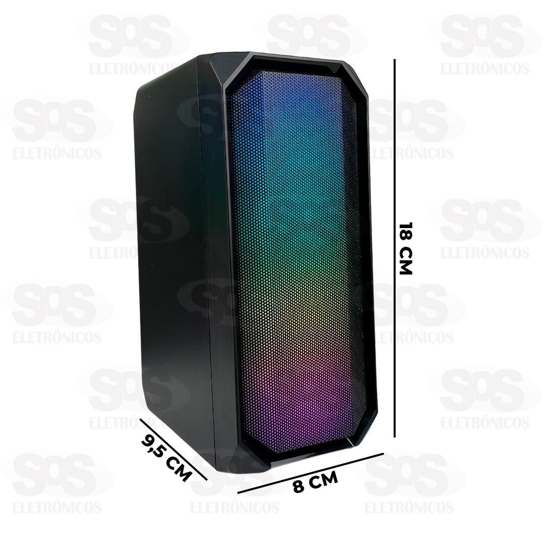 Caixa de Som Multimdia Com LED 6W Eletromex EL-6006