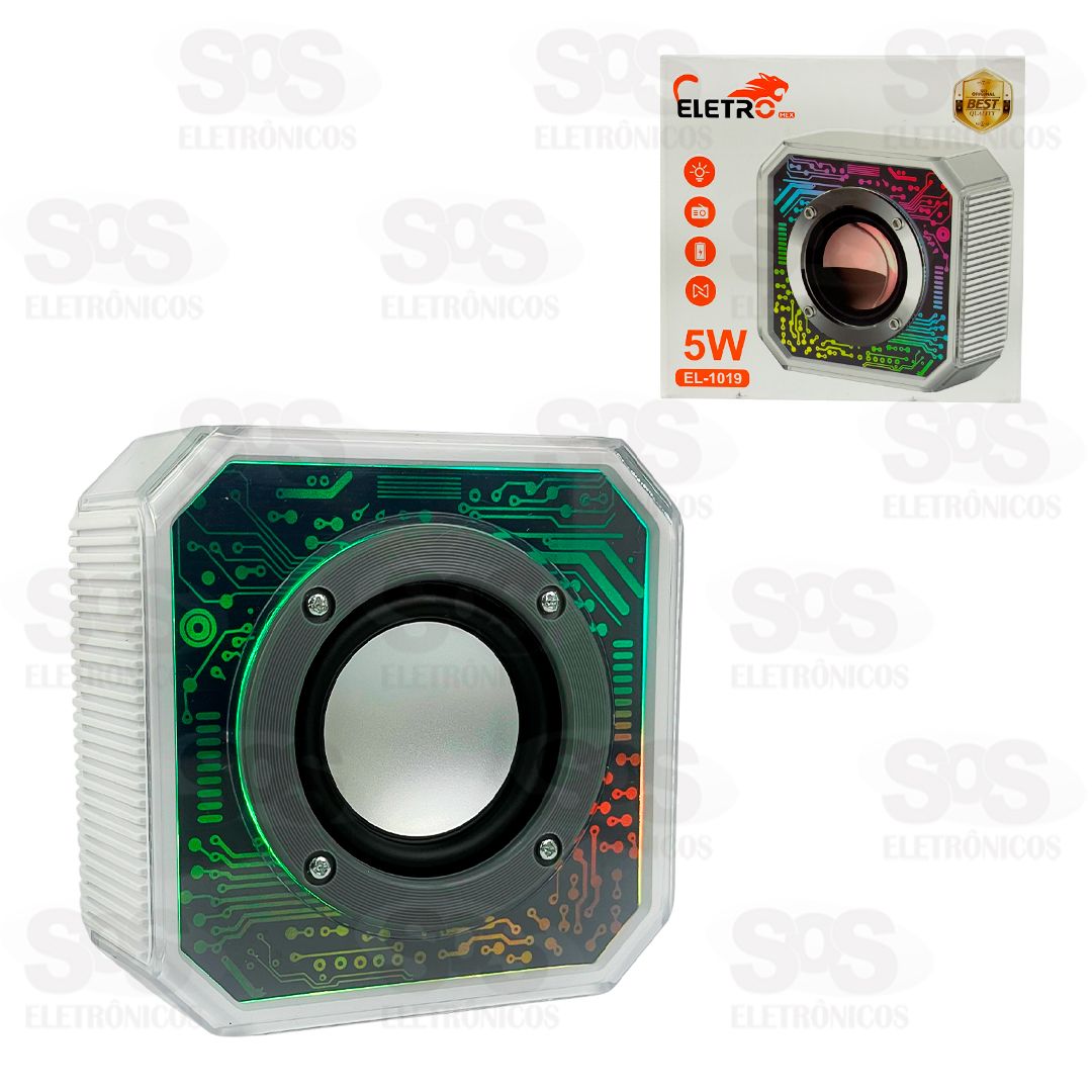 Mini Caixa De Som TWS Tribal Com LED 5W Eletromex EL-1019