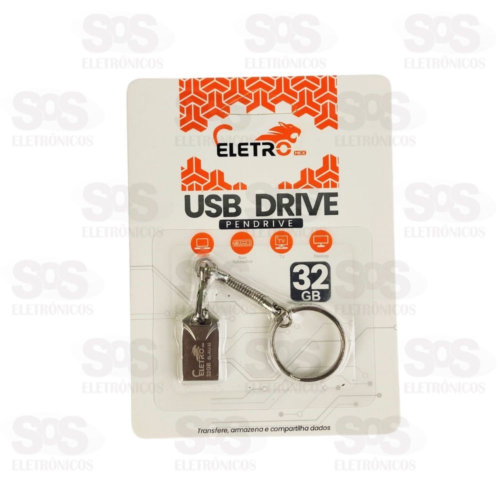 Pen Drive Chaveiro 32GB Eletromex EL-AU-32