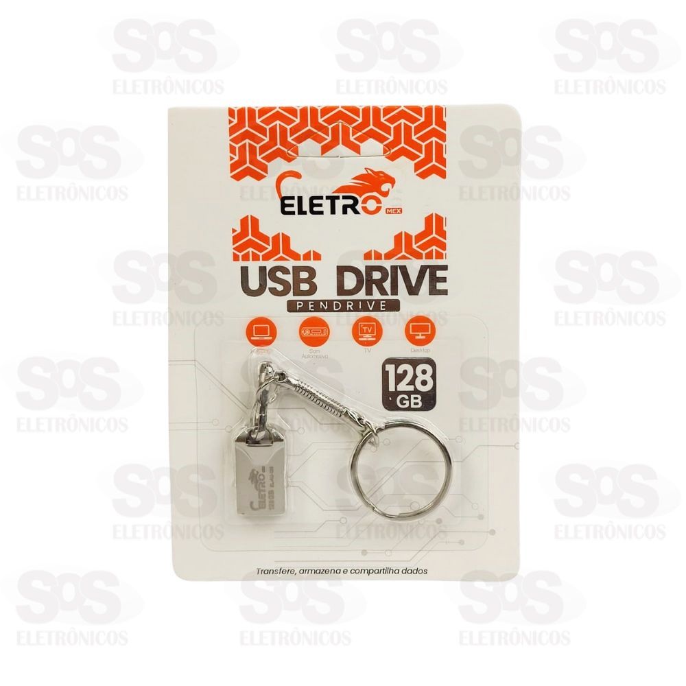 Pen Drive Chaveiro 128GB Eletromex EL-AU-128