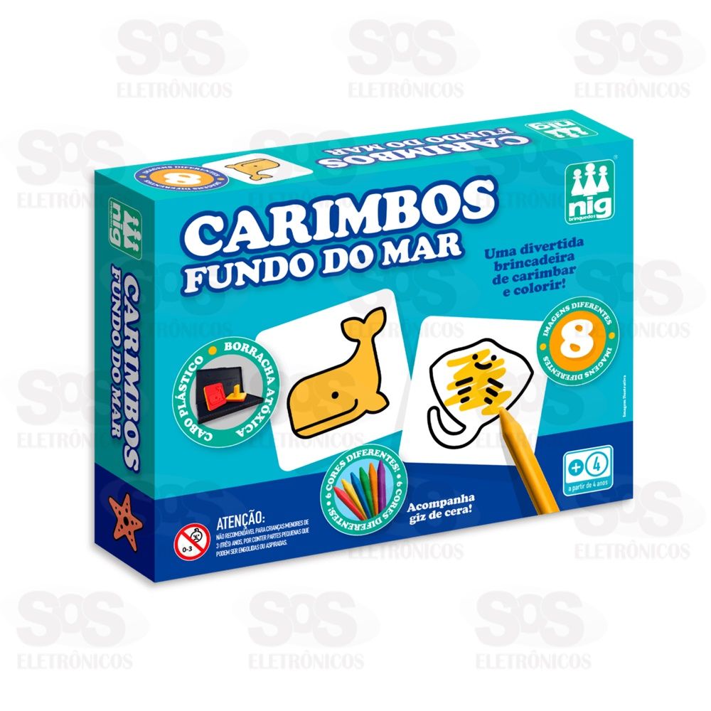 Carimbos Fundo do Mar Com 6 Giz de Cera NIg 0131