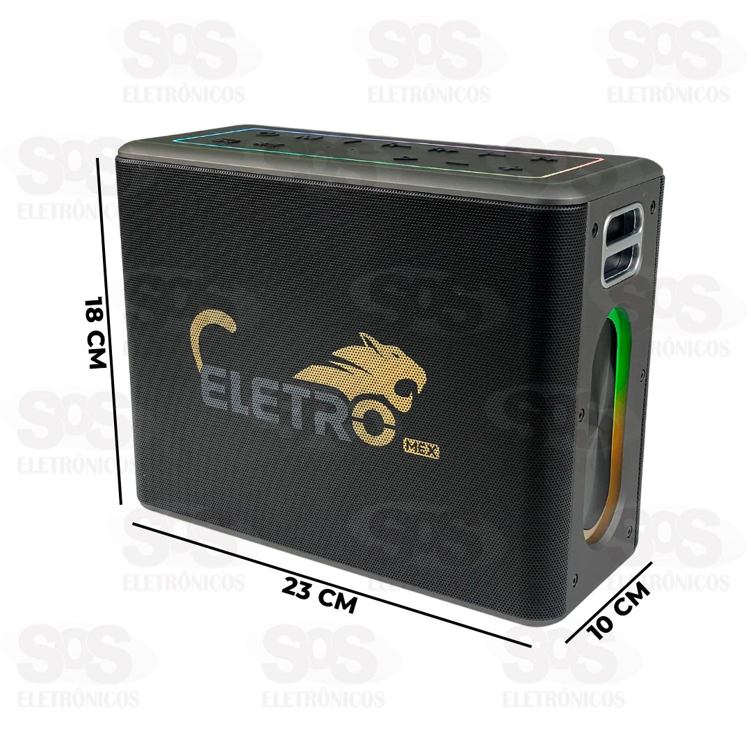 Caixa De Som 120W Com 2 Microfones Sem Fio Eletromex EL-1022