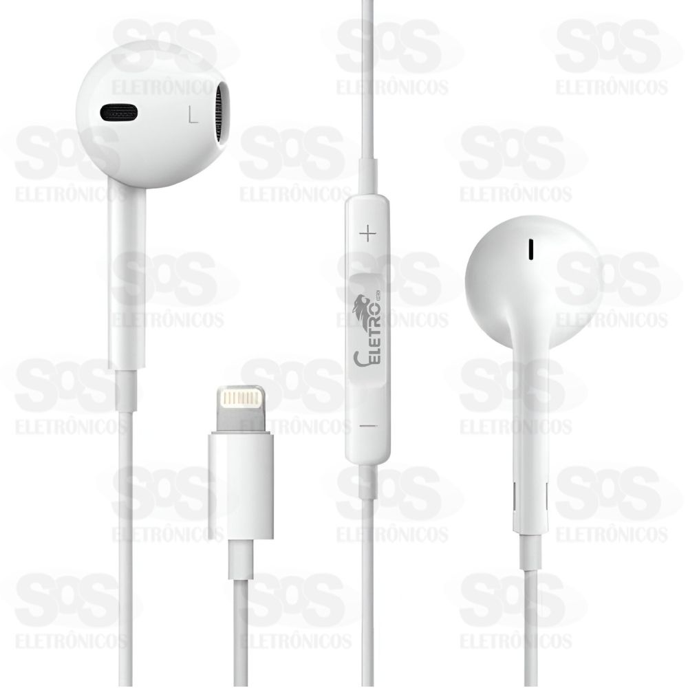 Fone De Ouvido Com Microfone Iphone Eletromex EL-1407-5G