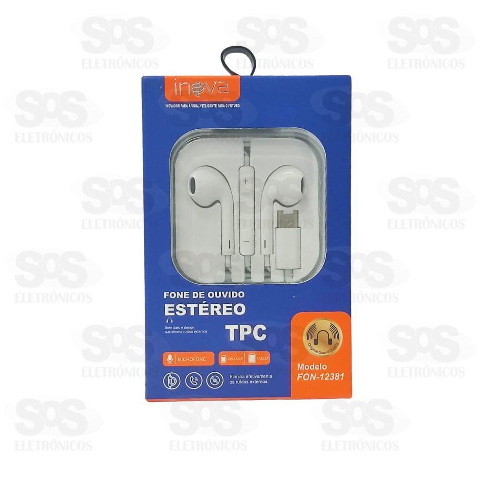 Fone De Ouvido Com Microfone Type C Inova FON-12381