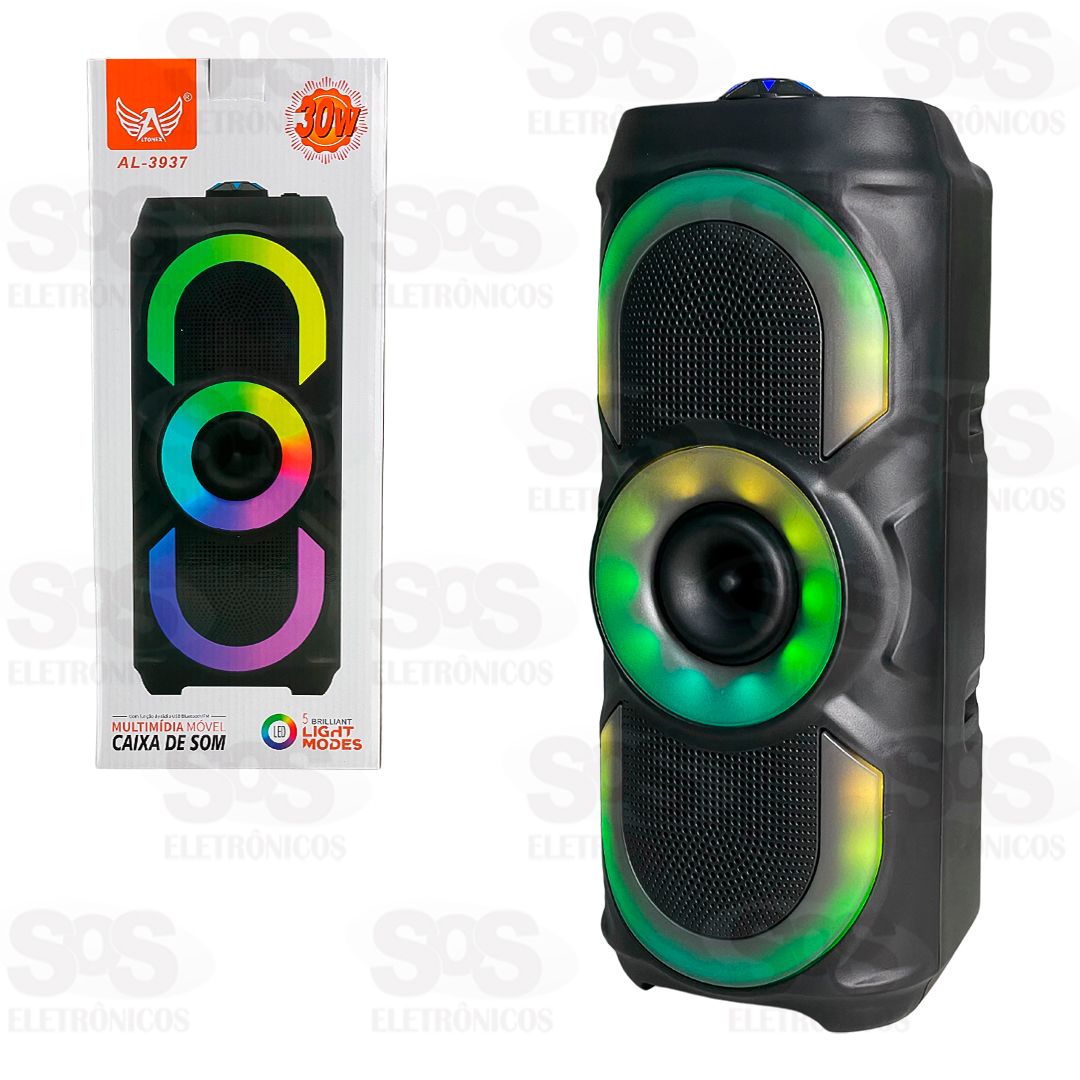 Caixa De Som 30W Bluetooth/FM/TWS Com Luzes RGB Altomex AL-3937