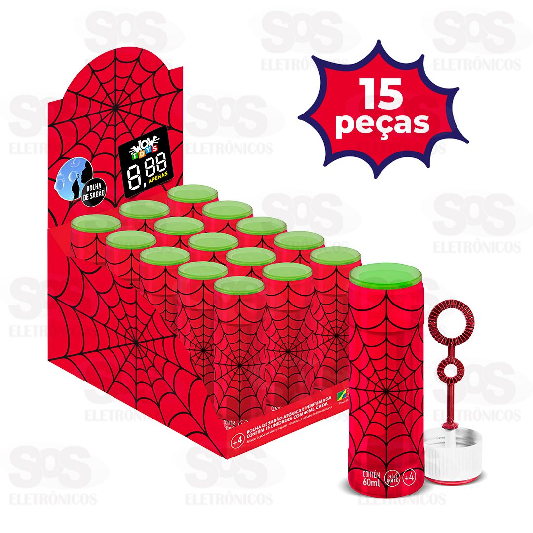 Lança Bolhas de Sabão Homem Aranha 15 Peças Wow Toys Q5002DS