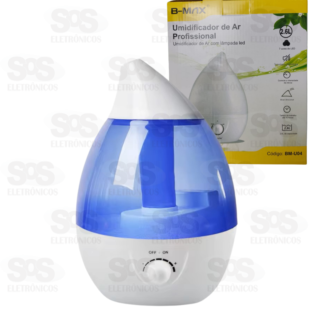 Umidificador De Ar 2,6 Litros Bico Direcional Bivolt B-Max BM-U04