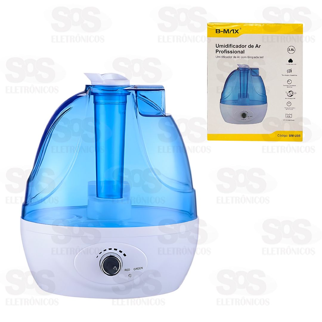 Umidificador De Ar 2,5 Litros Bico Rotacional Bivolt B-Max BM-U05
