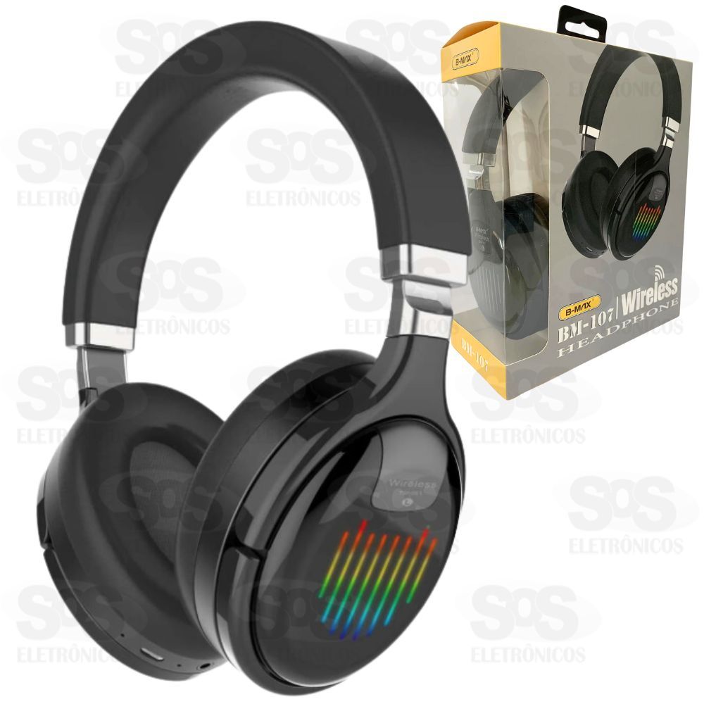 Fone De Ouvido Bluetooth Color RGB Estreo B-max BM-107