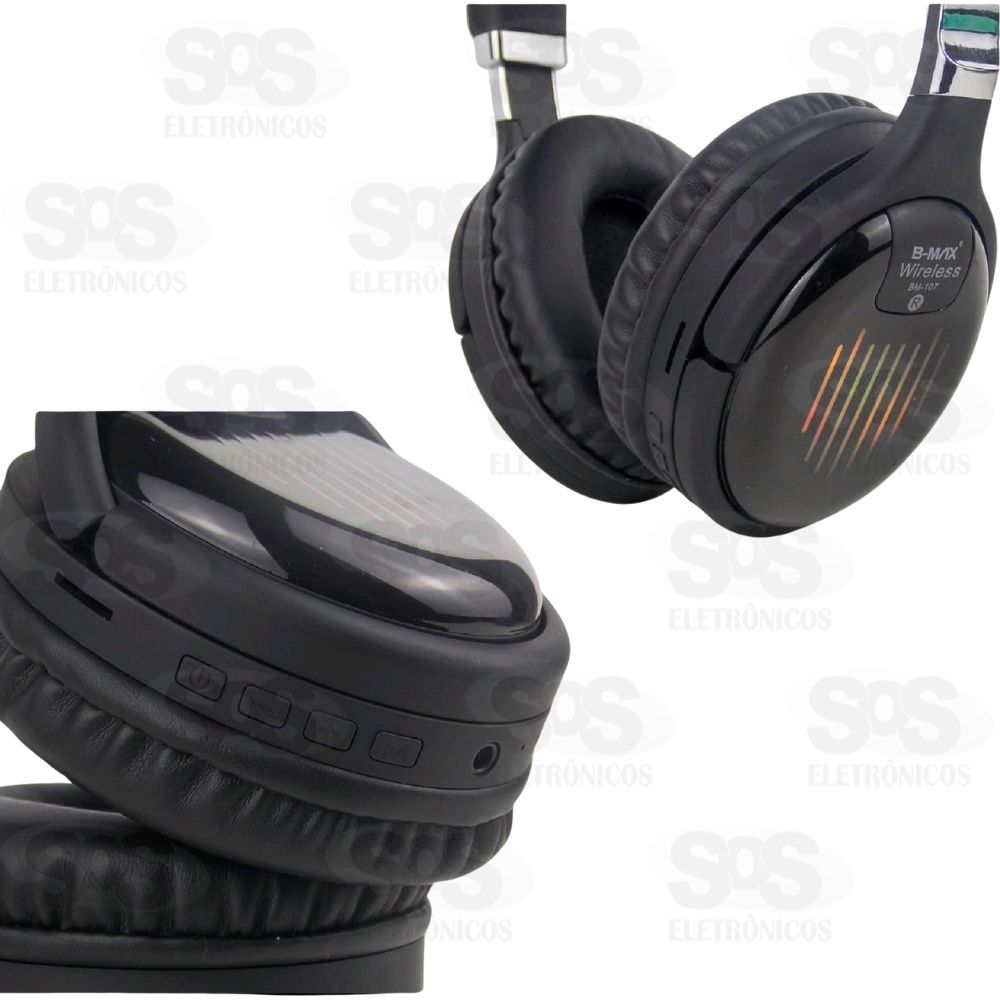 Fone De Ouvido Bluetooth Color RGB Estreo B-max BM-107