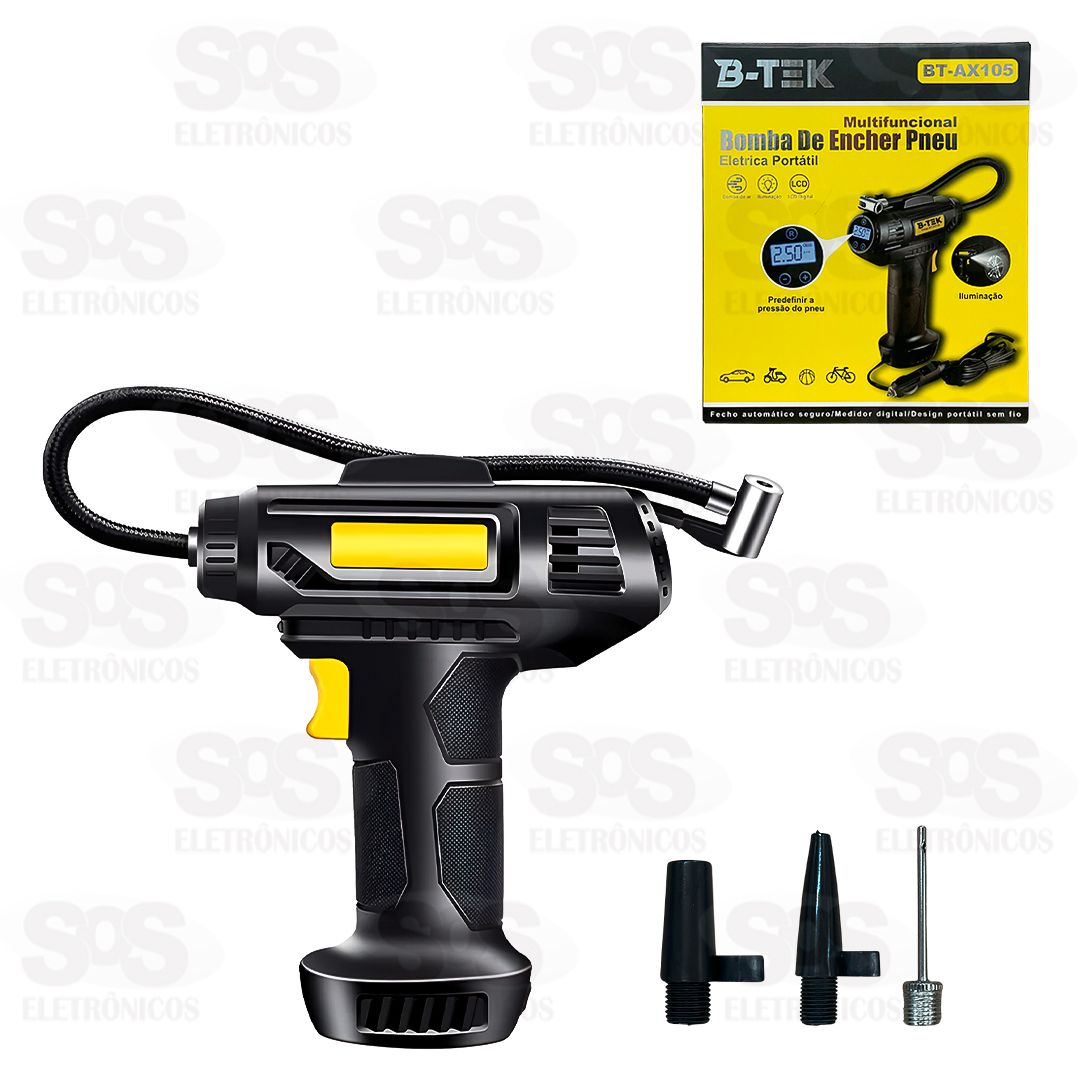 Compressor de Ar Eltrica Multifuncional Painel LCD B-Tek BT-AX105