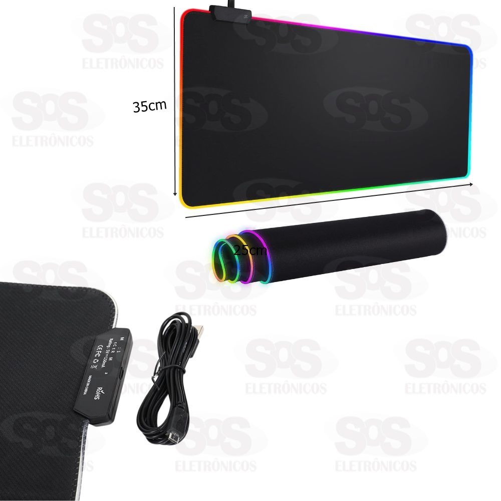 Mouse Pad Gamer Mdio com Iluminao Led RGB B-Max BM-761