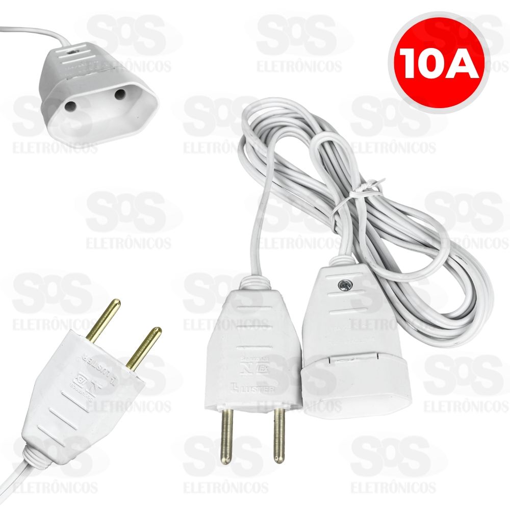 Extenso Simples 3 Metros 10A 2P Luster 2184