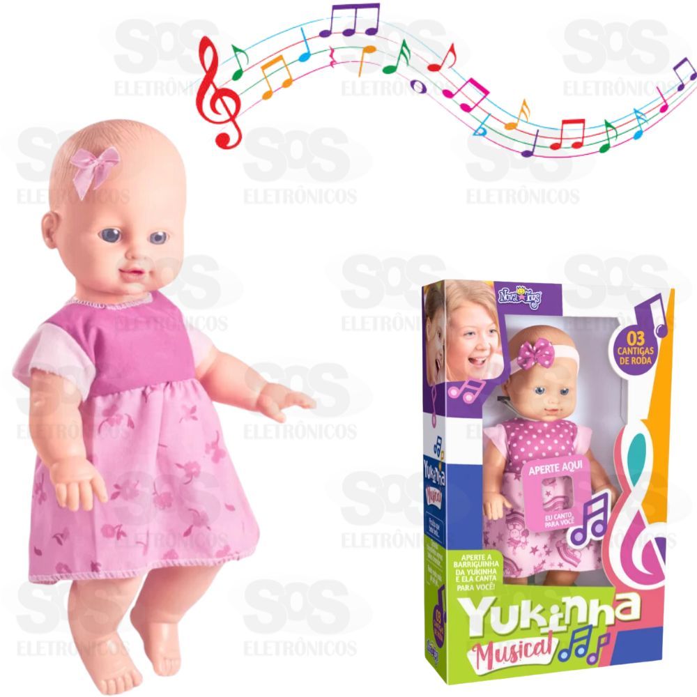Boneca Yukinha Musical 3 Cantigas Nova Toys 1059