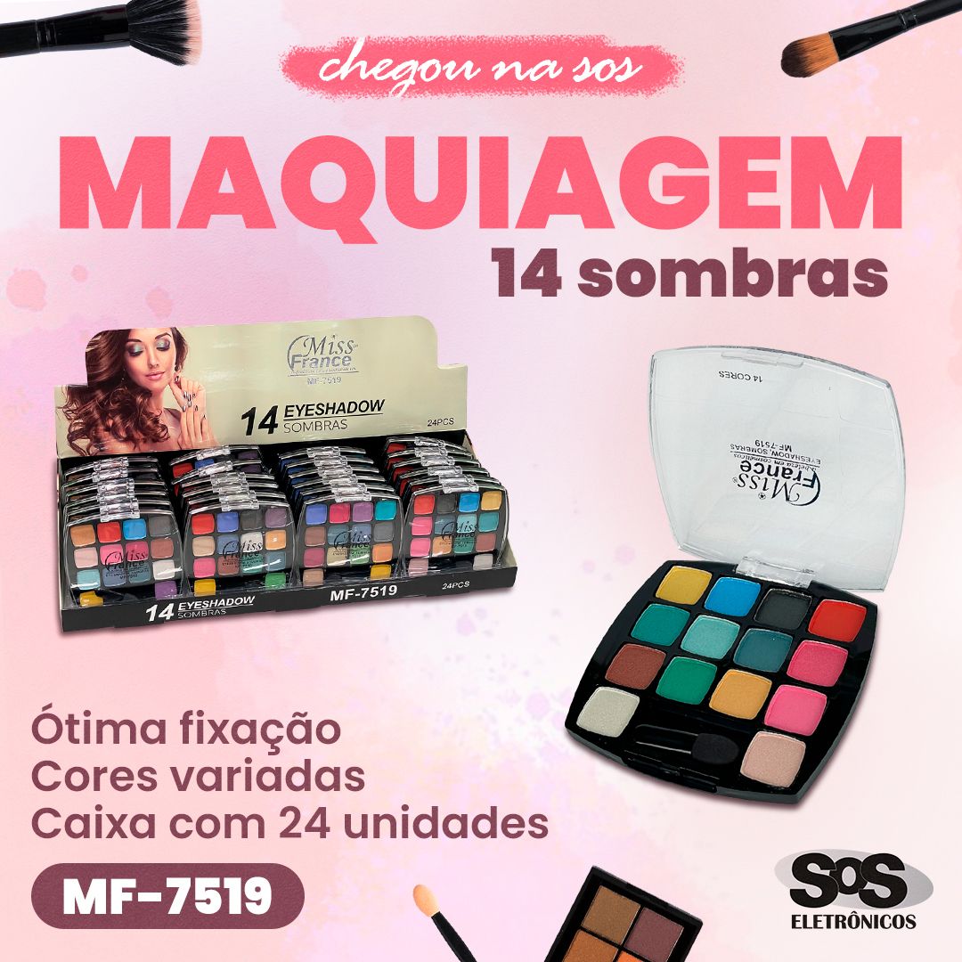 Maquiagem 14 Sombras Caixa com 24 Unidades MF-7519