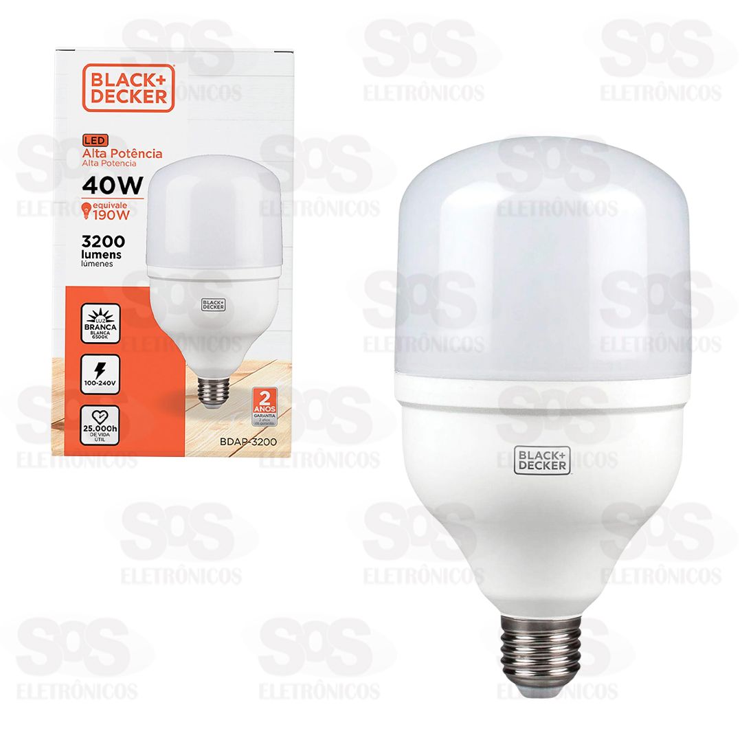 Lmpada LED 40W 3200 Lumens Alta Potncia Black Decker BDAP-3200