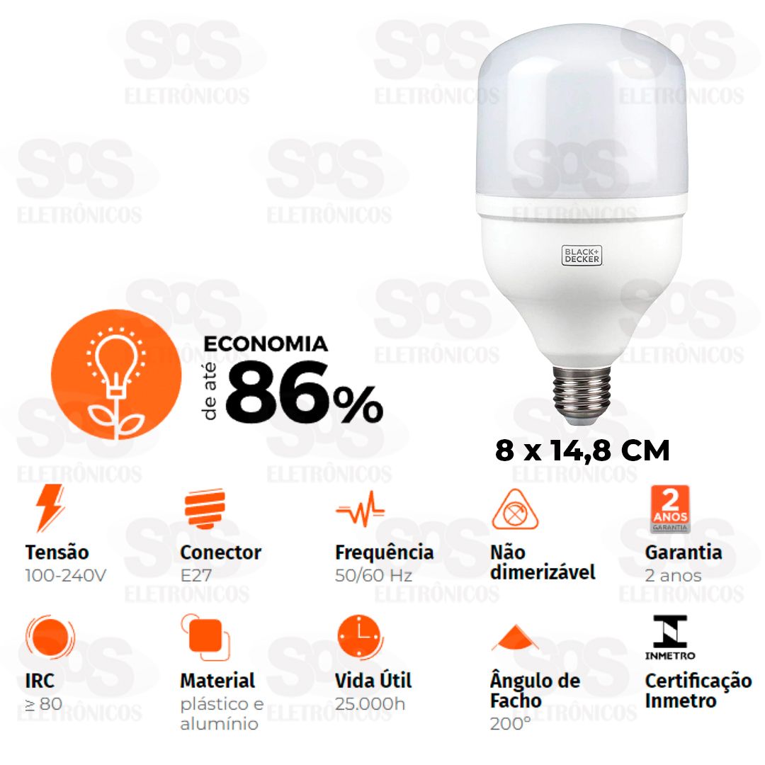 Lmpada LED 40W 3200 Lumens Alta Potncia Black Decker BDAP-3200