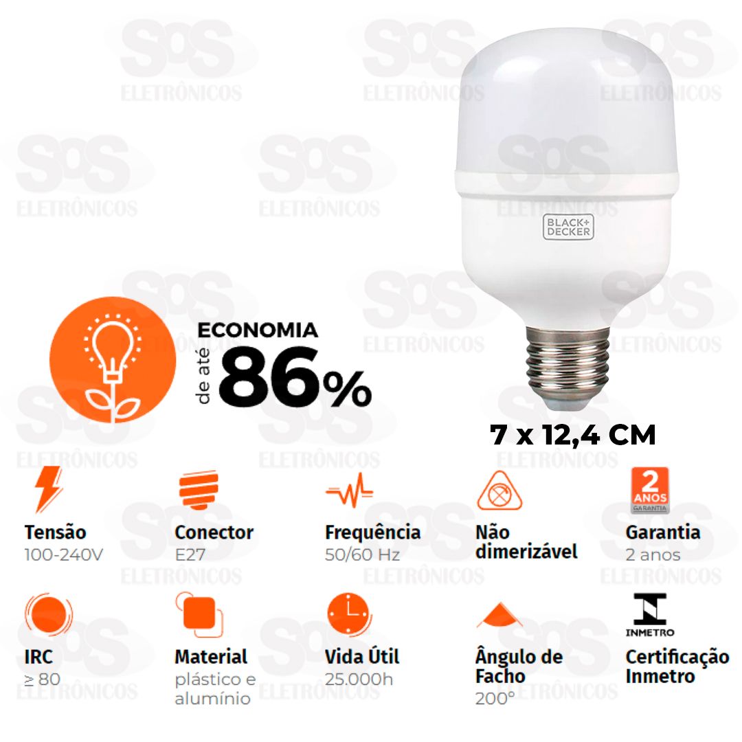 Lmpada LED 30W 2400 Lumens Alta Potncia Black Decker BDAP-2400