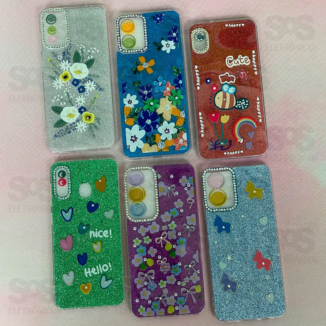 Capa Com Strass Estampas Variadas Motorola G34