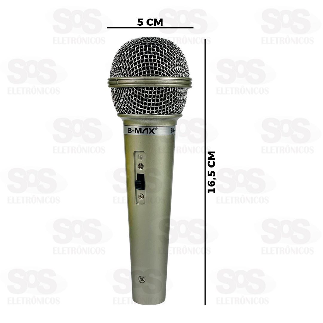 Microfone Com fio 2.5 Metros Dinmico Profissional B-Max BM-245
