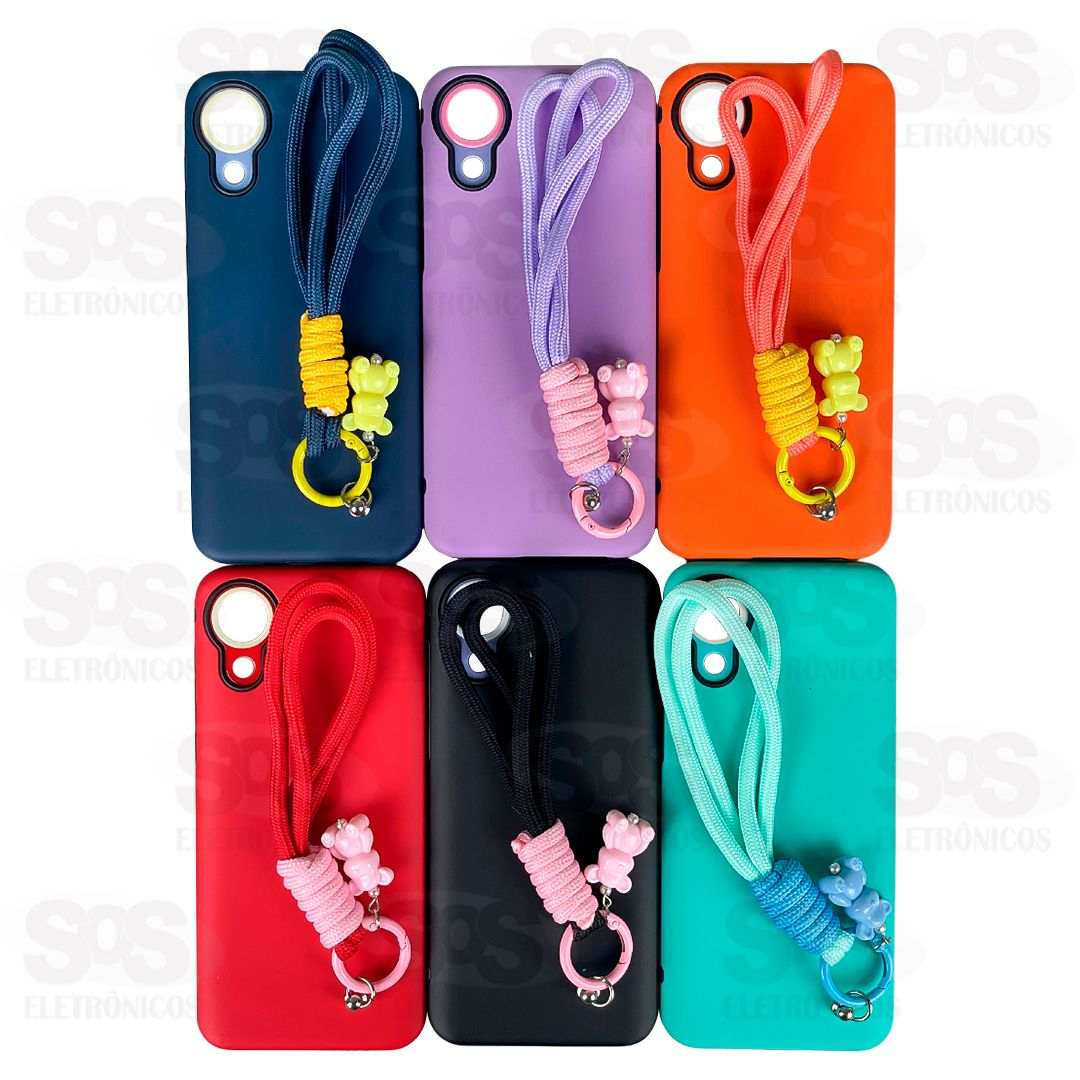 Capa Com Cordo Salva Celular Urso Samsung A15 Cores Variadas