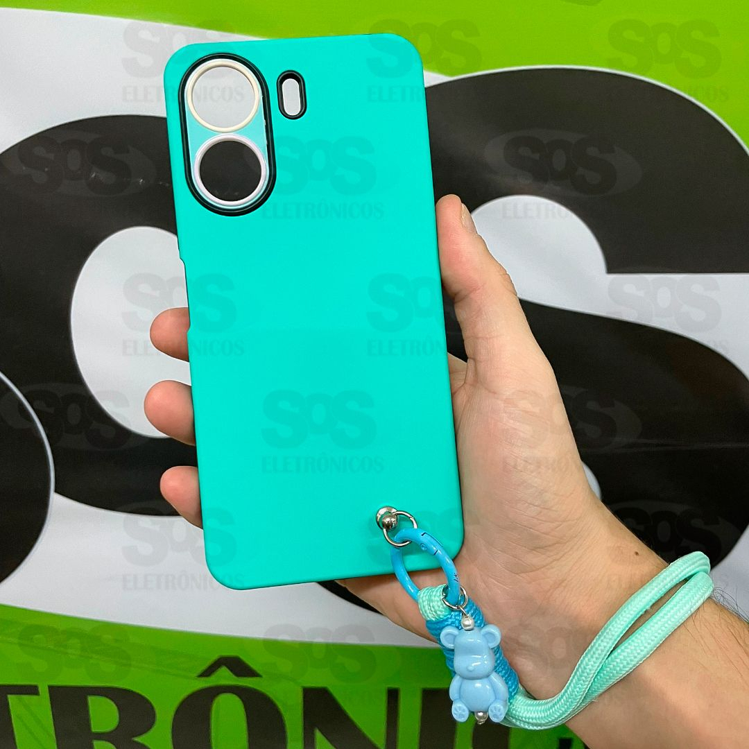 Capa Com Cordo Salva Celular Urso Motorola E13 Cores Variadas