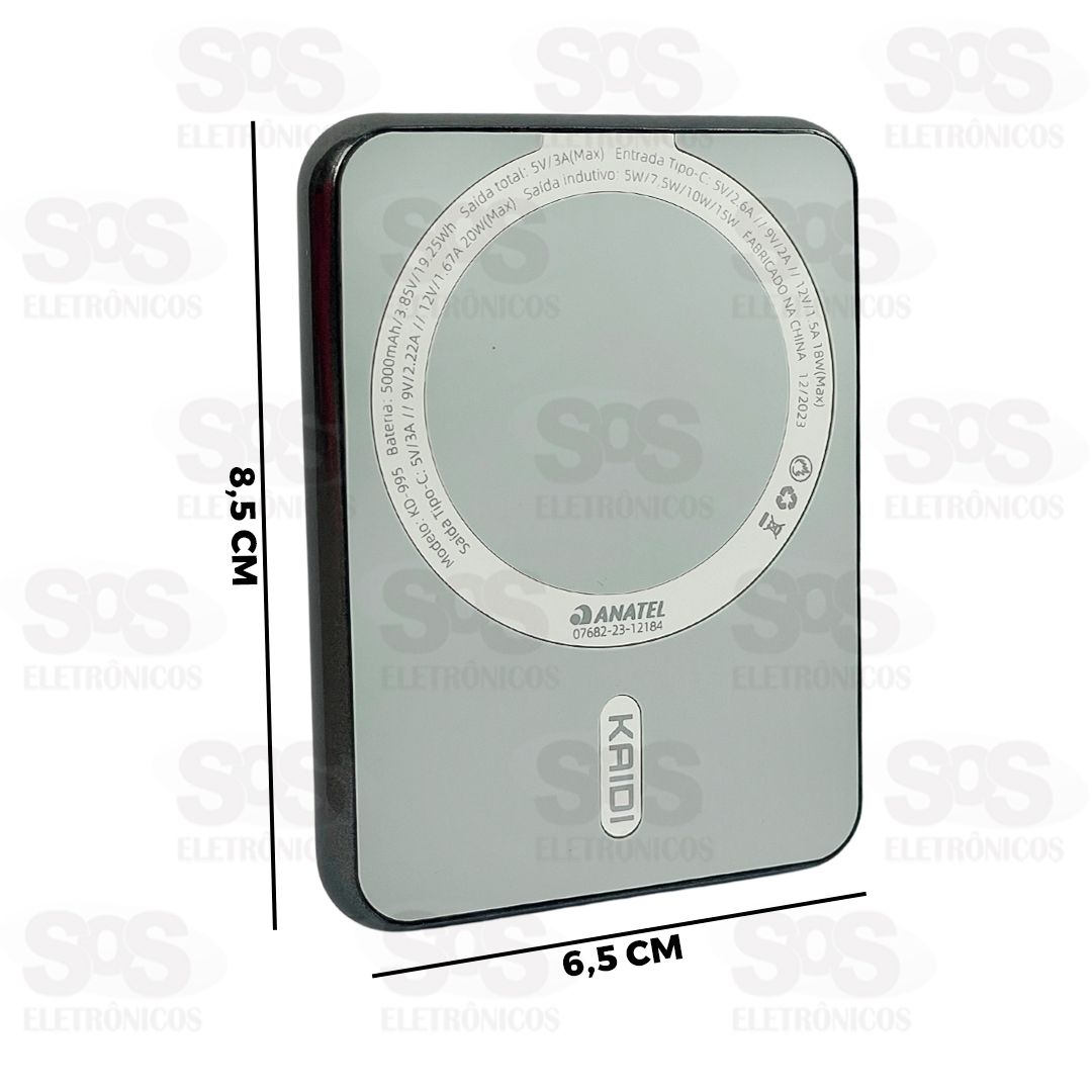 Carga Extra 5.000mAh Magntico Entrada Type C Magsafe Kaidi KD-995