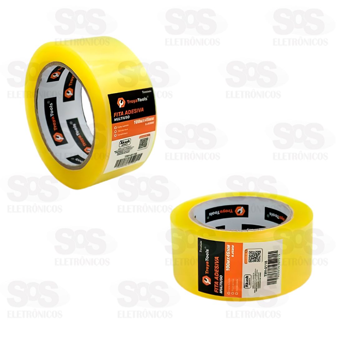 Fita Adesiva Transparente 100Mx45MM TroyaTools TRY-0118