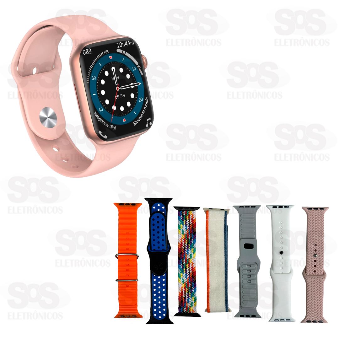 Relgio Smartwatch Com 7 Pulseiras WS90