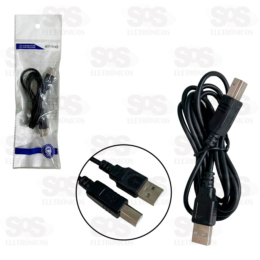 Cabo USB Para Impressora 1,5 Metros