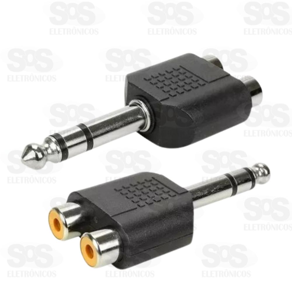 Adaptador P10 Stereo Para 2 RCA Fmea Com 10 Unidades LE-5560