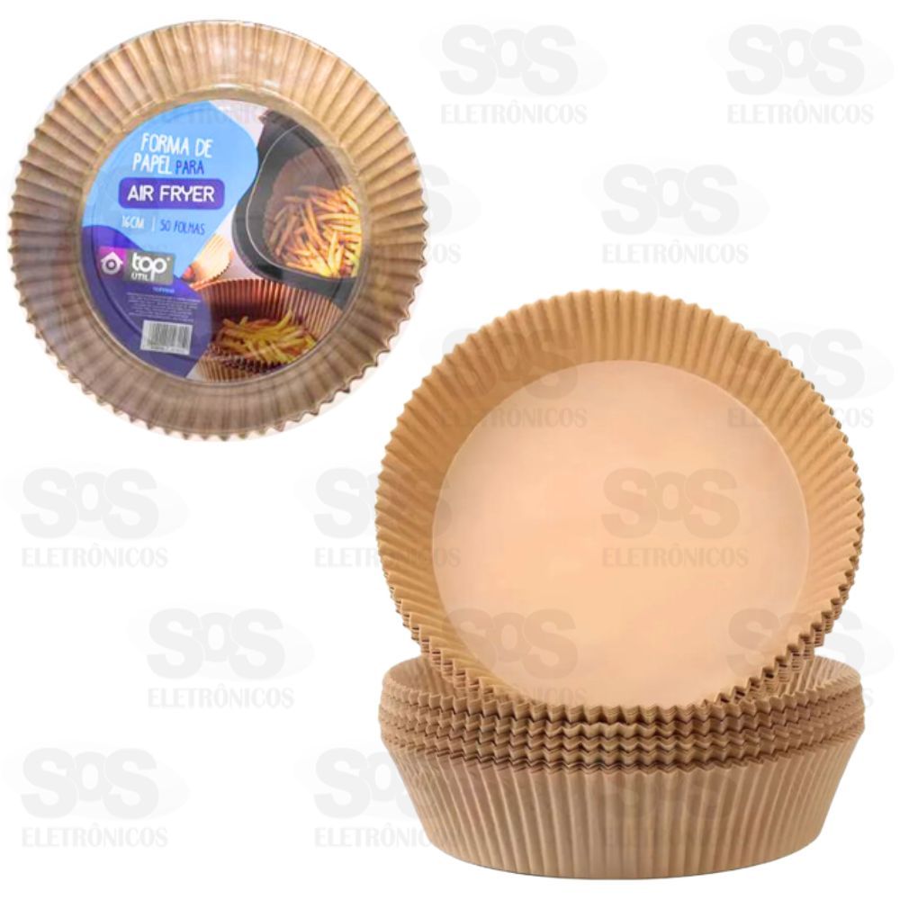 Kit Forma Descartvel Para Air Fryer 50 Unidades 16x4,5CM TOP1028 CRS 2571