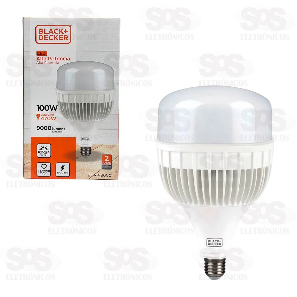 Lâmpada LED 100W Alta Potência Black+Decker BDAP-8000